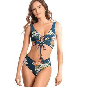 NWT Maaji Bluejay Paradise Long Line Triangle Top SIZE M